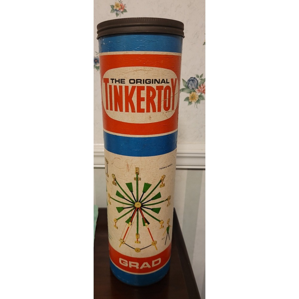 Vintage Original Tinkertoy Spalding Wooden No. 146 Incomplete Set